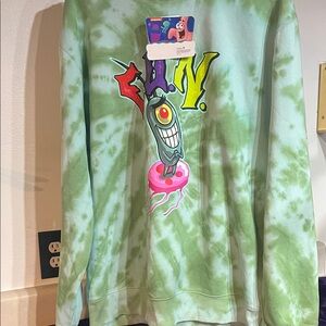 Green Tie-Dye Graphic Sweatshirt